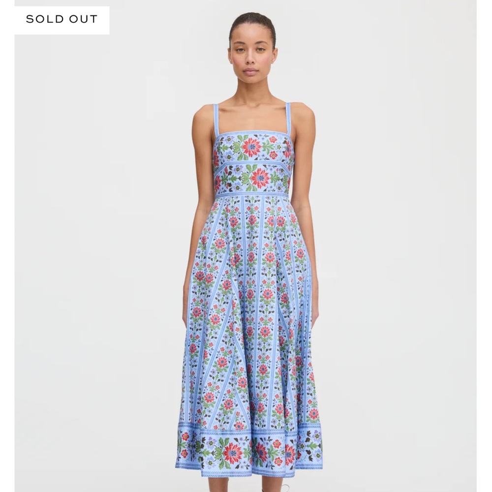 NWT The Margot Dress - Blue Floral Block Stripe